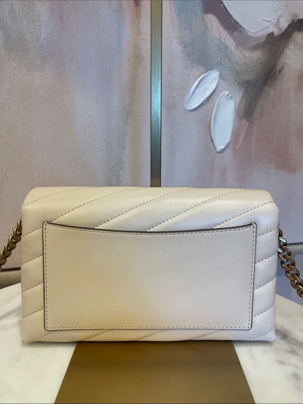 Tory Burch Cream Kira Chevron Crossbody Bag